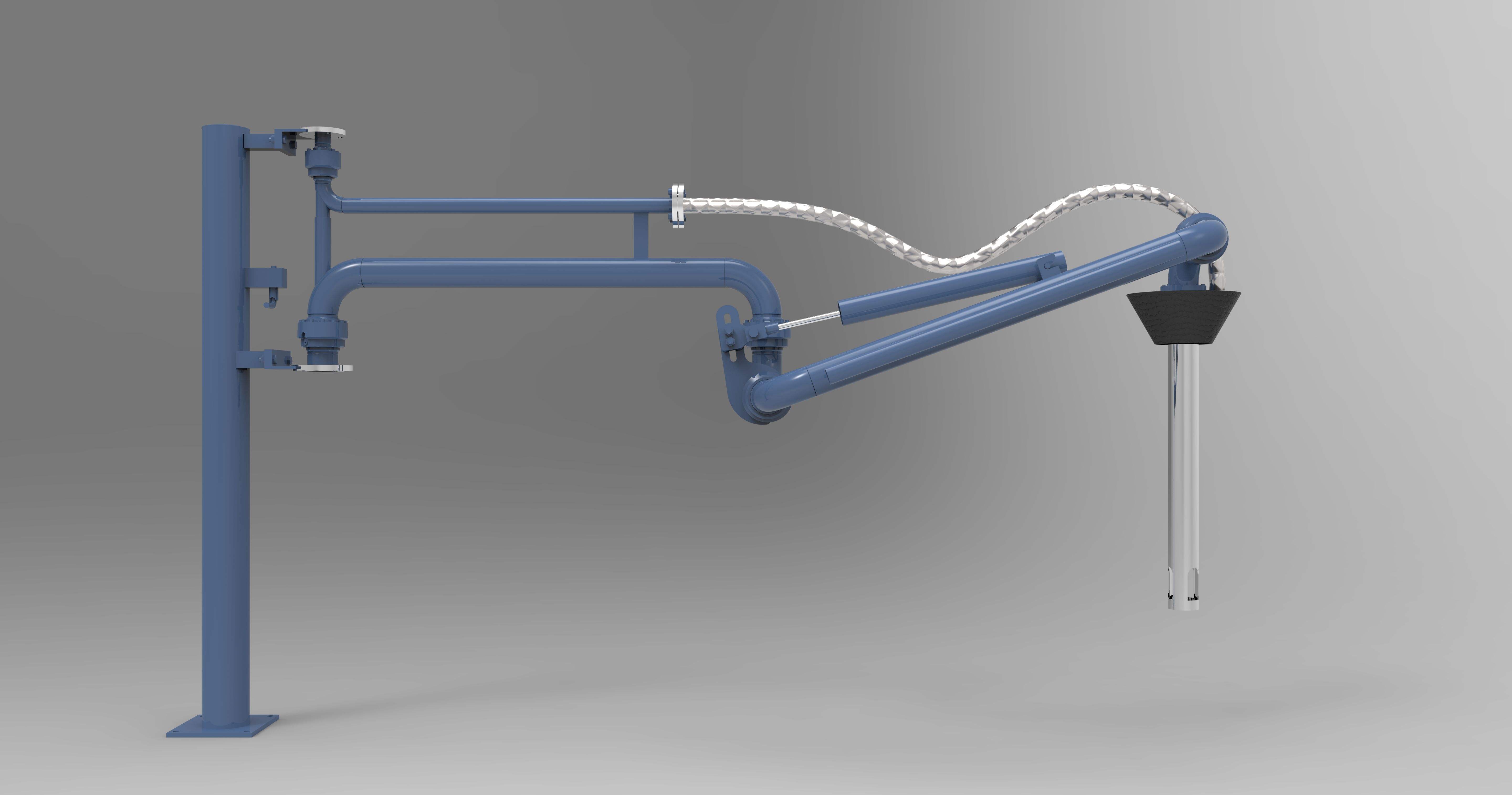 黑龍江伊春客戶定制采購(gòu)的一批AL1412R型汽車頂部密閉裝卸鶴管（頂部裝卸臂）已通過物流發(fā)往使用現(xiàn)場(chǎng)(1)